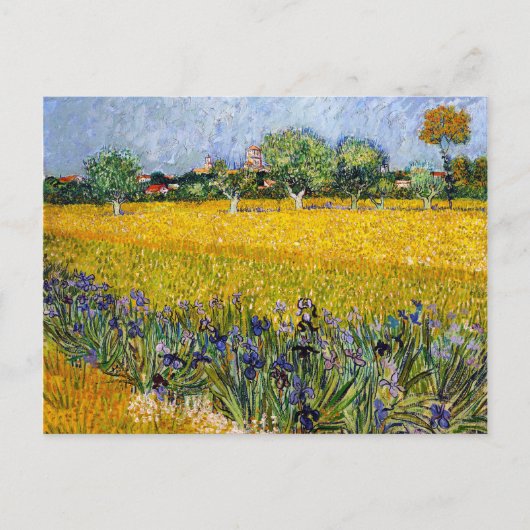 Uitzicht van Arles met verf van Irises Vincent van Briefkaart (Voorkant)