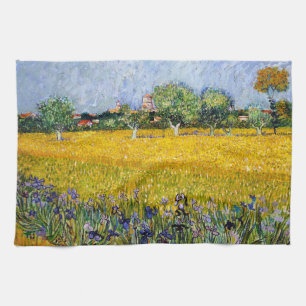 Uitzicht van Arles met verf van Irises Vincent van Theedoek