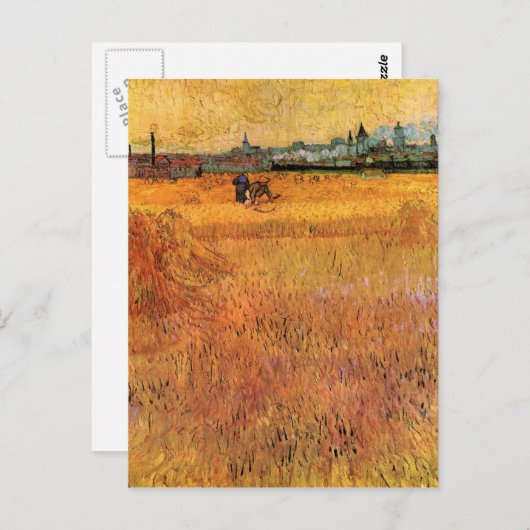 Uitzicht van Arles uit de Wheat Fields van Van Gog Briefkaart (Voorkant / Achterkant)