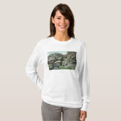 Uitzicht van Ascending Giant Rock Steps in Rockfac T-shirt (Voorkant volledig)