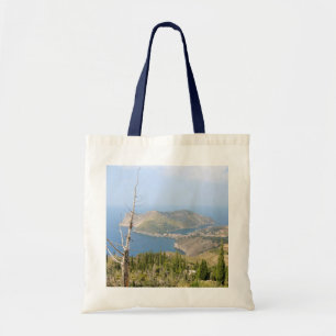 Uitzicht van Assos (Kefalonia) Tote Bag