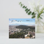 uitzicht van athene briefkaart (Staand voorkant)