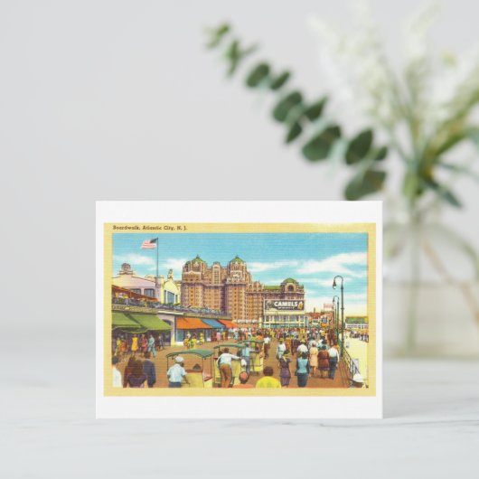 Uitzicht van Atlantic City Boardwalk Briefkaart (Staand voorkant)