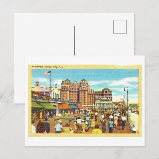  Uitzicht van Atlantic City Boardwalk Briefkaart (Voorkant / Achterkant)