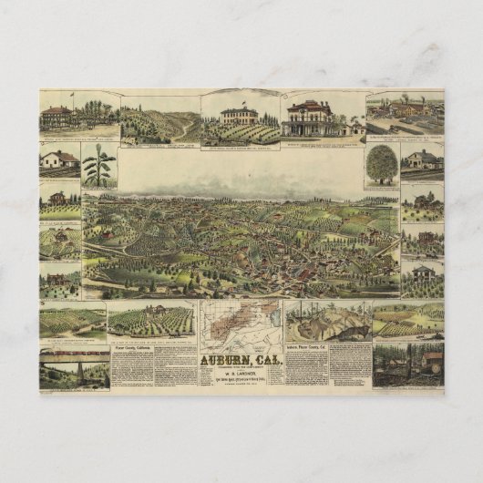 Uitzicht van Auburn, Californië (1887) Briefkaart (Voorkant)