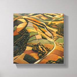 Uitzicht van Autumnal Farmland Canvas Afdruk
