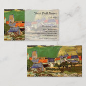Uitzicht van Auvers door Vincent van Gogh. Visitekaartje (Voorkant / Achterkant)