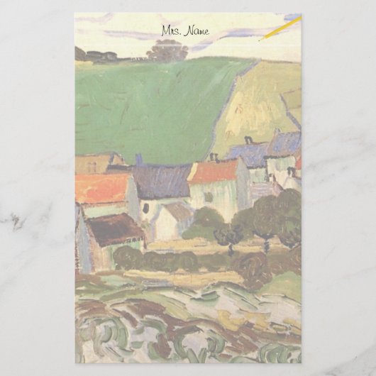 Uitzicht van Auvers Vincent van Gogh. Briefpapier (Voorkant)