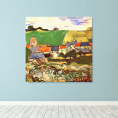Uitzicht van Auvers Vincent van Gogh. Canvas Afdruk (Insitu (Houten vloer))