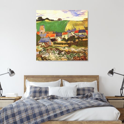 Uitzicht van Auvers Vincent van Gogh. Canvas Afdruk (Insitu (Slaapkamer))