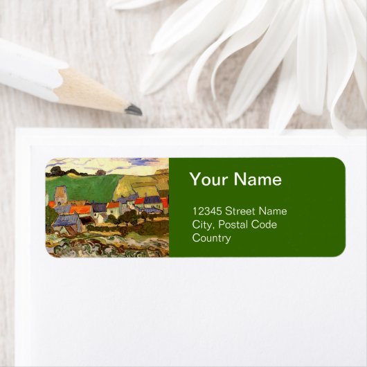 Uitzicht van Auvers Vincent van Gogh. Etiket (Insitu)