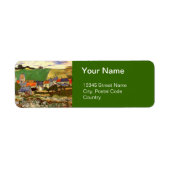 Uitzicht van Auvers Vincent van Gogh. Etiket (Voorkant)