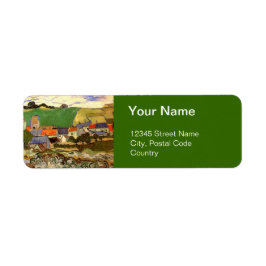 Uitzicht van Auvers Vincent van Gogh. Etiket
