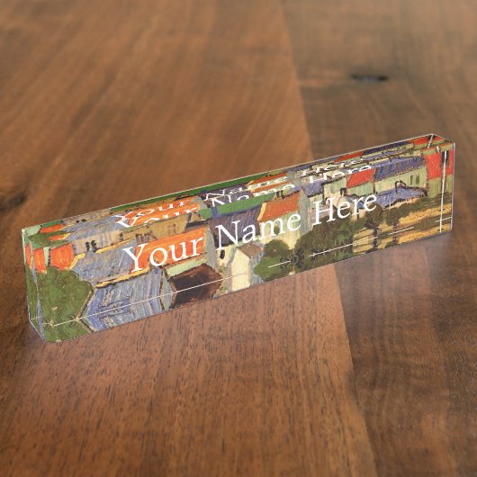 Uitzicht van Auvers Vincent van Gogh. Naambordje (Zijkant)