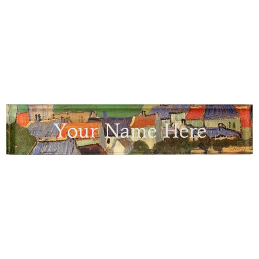 Uitzicht van Auvers Vincent van Gogh. Naambordje (Voorkant)