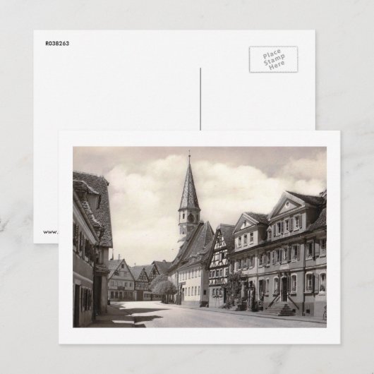 Uitzicht van Bad Windsheim, Beieren, Duitsland Vin Briefkaart (Voorkant / Achterkant)