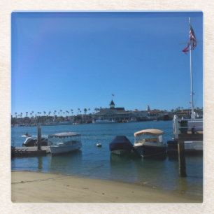 Uitzicht van Balboa Island, Newport Beach, Califor Glazen Onderzetter