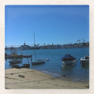 Uitzicht van Balboa Island, Newport Beach, Califor Glazen Onderzetter