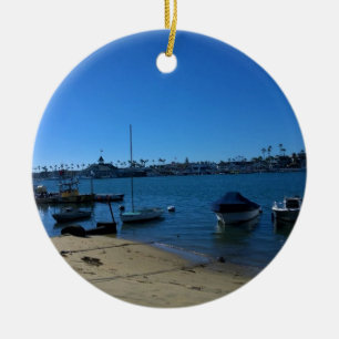 Uitzicht van Balboa Island, Newport Beach, Califor Keramisch Ornament