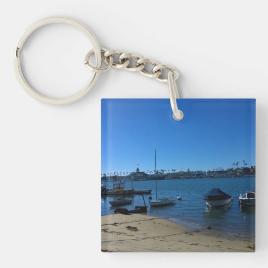 Uitzicht van Balboa Island, Newport Beach, Califor Sleutelhanger (voorkant)