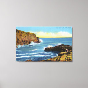 Uitzicht van Bald Head Cliff bij York Beach Canvas Afdruk