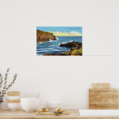 Uitzicht van Bald Head Cliff bij York Beach Poster (Keuken)