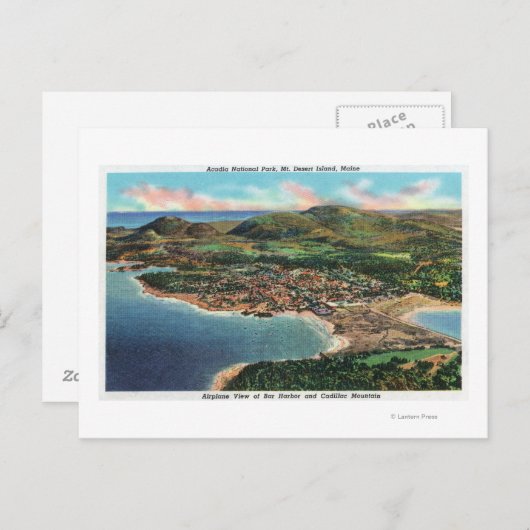 Uitzicht van Bar Harbour en Cadillac Briefkaart (Voorkant / Achterkant)