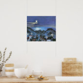 Uitzicht van Barcelona in Night door Walter Gramat Poster (Keuken)