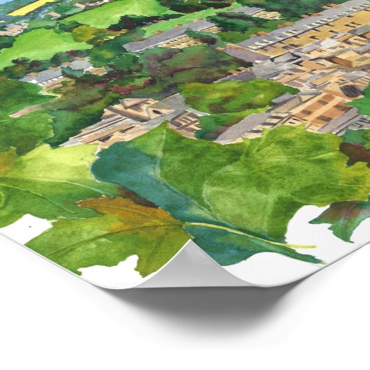 Uitzicht van Bath Waterverf Print (Hoek)