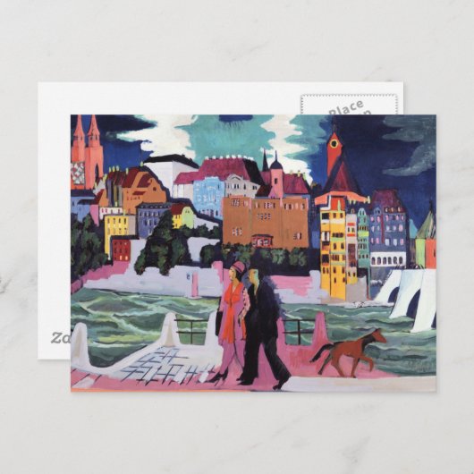 Uitzicht van Bazel en Rijn Briefkaart (Voorkant / Achterkant)