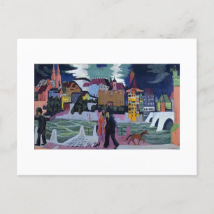 Uitzicht van Bazel en Rijn, Ernst Ludwig Kirchner Feestdagenkaart