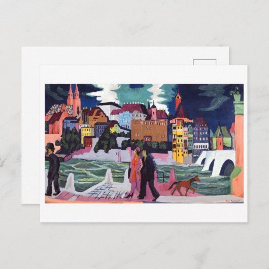 Uitzicht van Bazel en Rijn | Kirchner | Briefkaart (Voorkant / Achterkant)