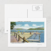 Uitzicht van Beach en Pier van Scaroon Manor Briefkaart (Voorkant / Achterkant)