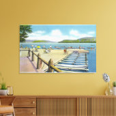 Uitzicht van Beach en Pier van Scaroon Manor Canvas Afdruk (Insitu (Woonkamer))