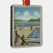 Uitzicht van Beach en Pier van Scaroon Manor Metalen Ornament (Rechts)