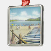 Uitzicht van Beach en Pier van Scaroon Manor Metalen Ornament (Links)