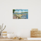 Uitzicht van Beach en Pier van Scaroon Manor Poster (Keuken)