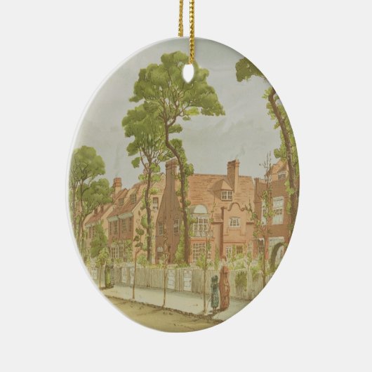 Uitzicht van Bedford Park, 1882 (kleurenlitho) Keramisch Ornament (Rechts)