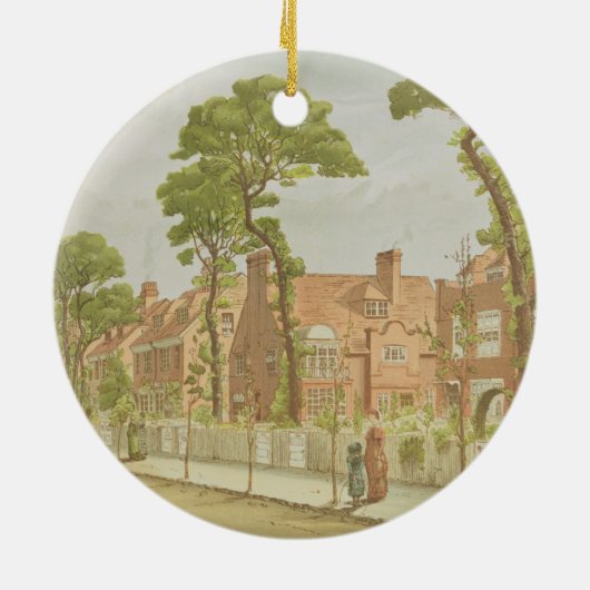 Uitzicht van Bedford Park, 1882 (kleurenlitho) Keramisch Ornament (Achterkant)