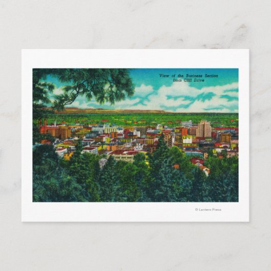 Uitzicht van bedrijfssectie van Cliff Drive Briefkaart (Voorkant)