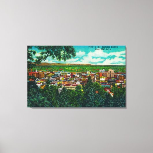 Uitzicht van bedrijfssectie van Cliff Drive Canvas Afdruk (Voorkant)