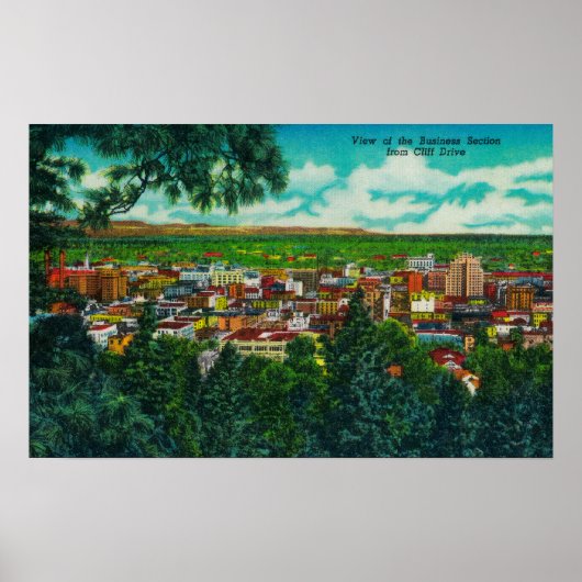 Uitzicht van bedrijfssectie van Cliff Drive Poster (Voorkant)