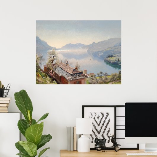 Uitzicht van Bellagio over het Comomeer - 1920 |  Poster (Thuiskantoor)