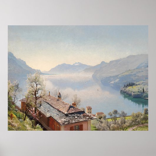 Uitzicht van Bellagio over het Comomeer - 1920 | Poster (Voorkant)