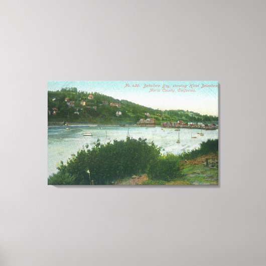 Uitzicht van Belvedere Bay, Hotel Belvedere Canvas Afdruk (Voorkant)
