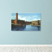 Uitzicht van bepaalde textielheuvels canvas afdruk (Insitu (Houten vloer))