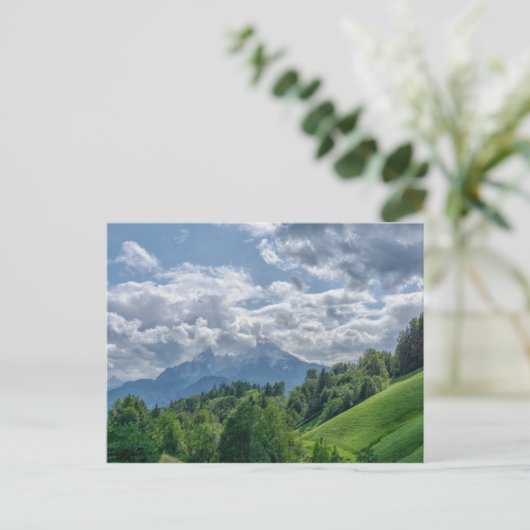 Uitzicht van bergen in alpen briefkaart (Staand voorkant)