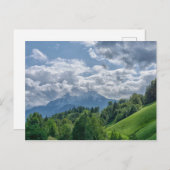 Uitzicht van bergen in alpen briefkaart (Voorkant / Achterkant)