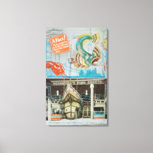 Uitzicht van Bernstein's Fish Grotto met vis Canvas Afdruk