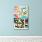 Uitzicht van Bernstein's Fish Grotto met vis Canvas Afdruk (Insitu (Houten vloer))